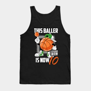 10th Birthday Basketball Player 10 Years Old Kids Boys Tank Top